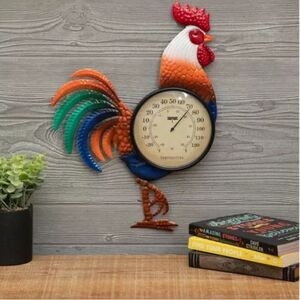 Colorful Rooster Wall Thermometer